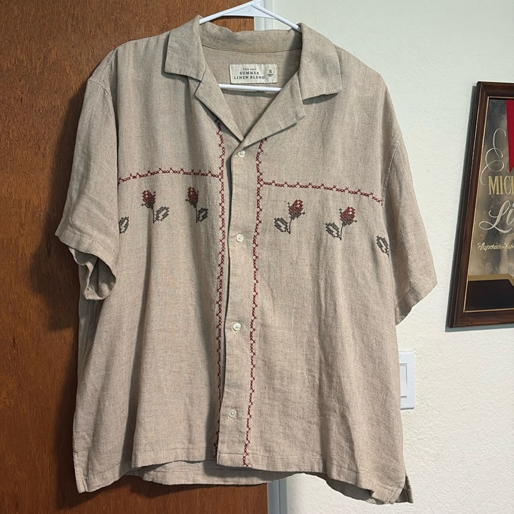 Abercrombie linen short sleeve button up